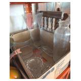 7 PC ASSTD GLASS VASES, FROG, OTHER