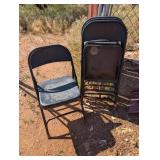 4 PC BLACK METAL FOLDING CHAIRS