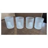 4 PC FROSTED JAGERMEISTER SHOT GLASSES