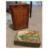 2 PC WOOD STORAGE BOXES, BOOK STYLE, OTHER
