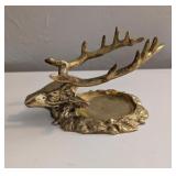 LACQUERED SOLID BRASS STAG CANDLE HOLDER