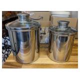 2 PC STAINLESS STEEL CANISTERS