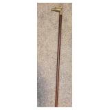 SOLID BRASS EAGLE HEAD HARD WOOD WALKING CANE