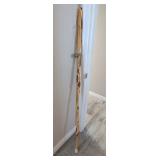 HAND CARVED WALKING STICK W/RUBBER FOOT & BELL