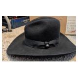 RESISTOL BISON FELT WESTERN HAT, BLK SZ 6-7/8
