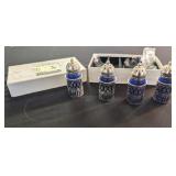 MIKASA CRYSTAL SILVER TONE COBALT BLUE GLASS S&P