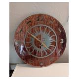 SUN FACE METAL WALL CLOCK, BATTERY OPERATED