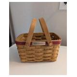 2003 LONGABERGER BASKET W/HAPPY HOLIDAYS PLAQUE