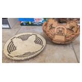 2PC  WOVEN BASKET & TERRACOTTA ZUNI BOWL
