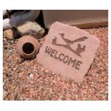 CERAMIC WELCOME DECOR & TERRACOTTA POT