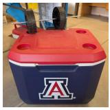 COLEMAN WHEELED COOLER, RED/WHITE/BLUE