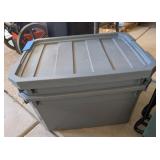 2PC GREY PLASTIC STORAGE TUBS 19-GAL