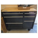 KOBALT ROLLING TOOL BOX, 6-DRAWER, BUTCHER BLOCK