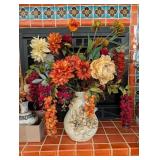 LARGE CERAMIC VASE #5, W/LARGE FLORAL ARRANGEMENT