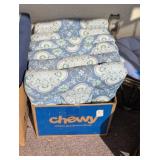 6PC OUTDOOR SEAT CUSHIONS, BLUE/GREY/WHITE/GREEN