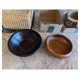 2PC WOOD CENTERPIECE BOWLS