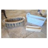 3PC BASKETS, WOOD, WICKER, OTHER