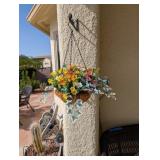 FAUX FLOWER ARRANGEMENT IN HANGING BASKET