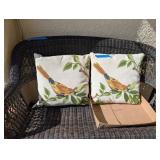 2PC OUTDOOR PILLOWS, BIRD PATTERN