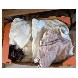 LARGE BOX OF PLANT COVERS & SHOP TOWELS