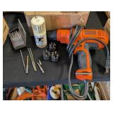 BLACK & DECKER 3/8' DRILL W/ASSTD DRILL BITS