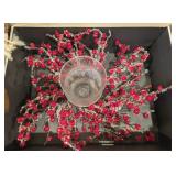 FROSTED BERRY CANDLE HOLDER DECOR