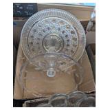 2PC FOOTED GLASS CAKE PLATES