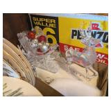 PLASTIC REINDEER/SLED CENTERPIECE