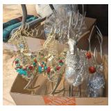 4PC METAL REINDEER, GOLD, SILVER