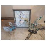 3PC BUTTERFLY DECOR, FRAMED ART, METAL ART, WALL