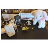 PLUSH BUNNY, ARMY MAN, HELICOPTER, MOTOROLA AUDIO