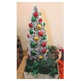 DECORATIVE FROSTED MINI CHRISTMAS TREE W/