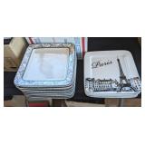 12PC CIROA SQUARE PORCELAIN SNACK PLATES