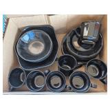 20PC BLACK STONEWARE DISHES