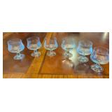 VTG CRYSTAL ETCHED, FOOTED SHRIMP COCKTAIL GLASSES