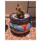 TALEVERA POT W/APPLE CACTUS #1