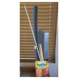 METAL RULER, WIRE FENCING REMNANT, PIPE INSULATION