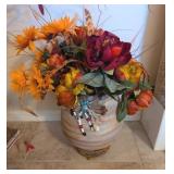 SW STYLE POT W/FLORAL ARRANGEMENT #14, REDS,
