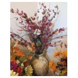 VASE W/FLORAL ARRANGEMENT #13, RED COLOR