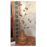 BAMBOO STYLE VASE #6 W/FLOWER ARRANGEMENT
