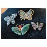 ASSTD  BUTTERFLY BROOCHES, RHINESTONE, STONE
