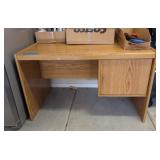 WOOD COMPUTER DESK W/ONE CABINET