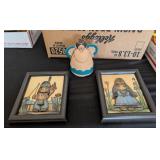 3PC NATIVE AMER. INDIAN STYLE ARTWORK, DECOR