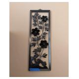 METAL FLORAL WALL ART, DK GREY, MADE IN HONG KONG