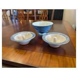 3PC POTTERY BOWL & APPLE BAKERS