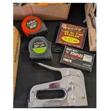 STAPLE GUN, 2-25' TAPE MEASURES, STAPLES