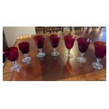 ASSTD CRANBERRY GLASS CRYSTAL GOBLETS