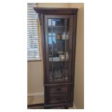 WOOD/GLASS CURIO #1, 3-SHELF, BOTTOM CABINET