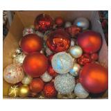 ASSTD M/L CHRISTMAS BALL ORNAMENTS, RED, SILVER,
