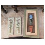 3PC FLORAL WALL DECOR, WOOD, OTHER